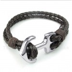 Leather Anchor Bracelet