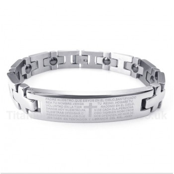 Titanium Cross Bible Verse Magnet Bracelet