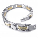 Titanium Gold Greek Meander Pattern Bracelet