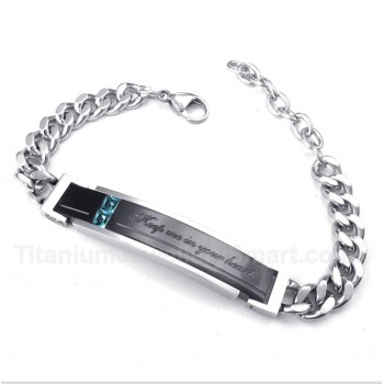 Titanium Diamond Couple's Bracelet for Him