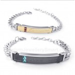 Titanium Diamond Couple's Bracelet for Him