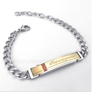 Titanium Diamond Couple's Bracelet for Her
