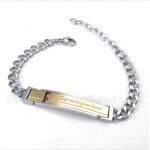 Titanium Diamond Couple's Bracelet for Her