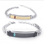 Titanium Diamond Couple's Bracelet for Her