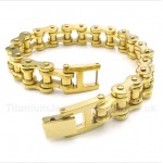 Titanium Gold Bicycle Chain Bracelet
