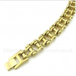 Titanium Gold Bicycle Chain Bracelet