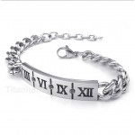 Titanium Roman Numerals Diamond Bracelet