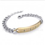 Titanium Roman Numerals Diamond Couple's Bracelet (One Pair)