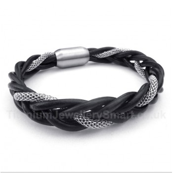 Titanium Leather Bracelet