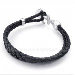 Anchor Leather Titanium Bracelet