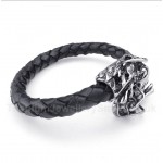 Chinese Dragon Head Leather Bracelet