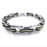 Titanium Bicycle Chain Rubber Bracelet