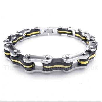 Titanium Bicycle Chain Rubber Bracelet