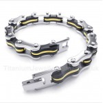 Titanium Bicycle Chain Rubber Bracelet
