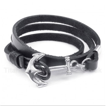 Titanium Leather Bracelet