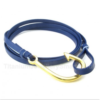 Leather Hooks Titanium Bracelet