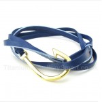 Leather Hooks Titanium Bracelet