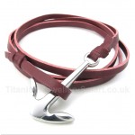 Leather Anchor Titanium Bracelet