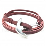 Leather Anchor Titanium Bracelet