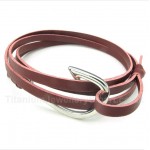 Leather Hooks Titanium Bracelet