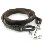 Titanium Leather Anchor Bracelet