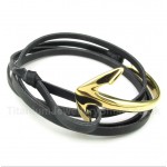 Titanium Leather Anchor Bracelet