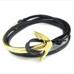 Titanium Leather Anchor Bracelet