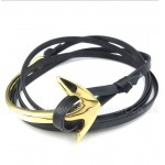 Titanium Leather Anchor Bracelet