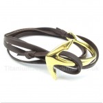 Titanium Leather Anchor Bracelet