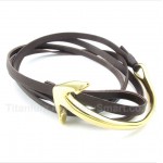 Titanium Leather Anchor Bracelet