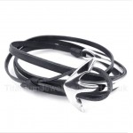 Titanium Leather Anchor Bracelet