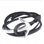 Titanium Leather Anchor Bracelet