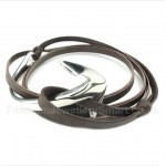 Titanium Leather Anchor Bracelet