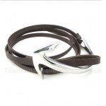 Titanium Leather Anchor Bracelet