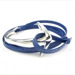 Titanium Leather Anchor Bracelet