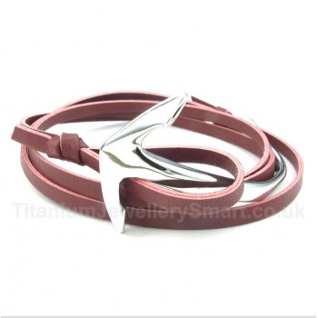 Titanium Leather Anchor Bracelet