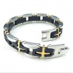 Titanium Gold Cross Bracelet