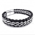 Titanium Leather Bracelet