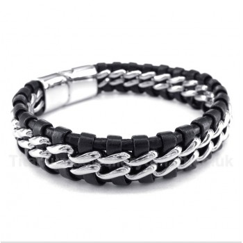 Titanium Leather Bracelet