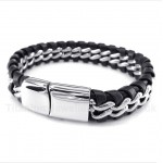 Titanium Leather Bracelet