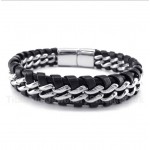 Titanium Leather Bracelet