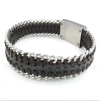 Titanium Leather Bracelet