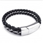 Titanium Leather Bracelet