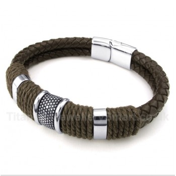 Titanium Leather Bracelet