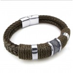 Titanium Leather Bracelet