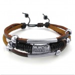 Titanium Leather Bracelet