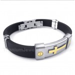 Titanium Rubber Cross Bracelet