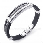 Titanium Rubber Cable Bracelet