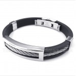 Titanium Rubber Cable Bracelet