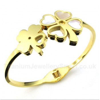 Titanium Gold Clover Bracelet